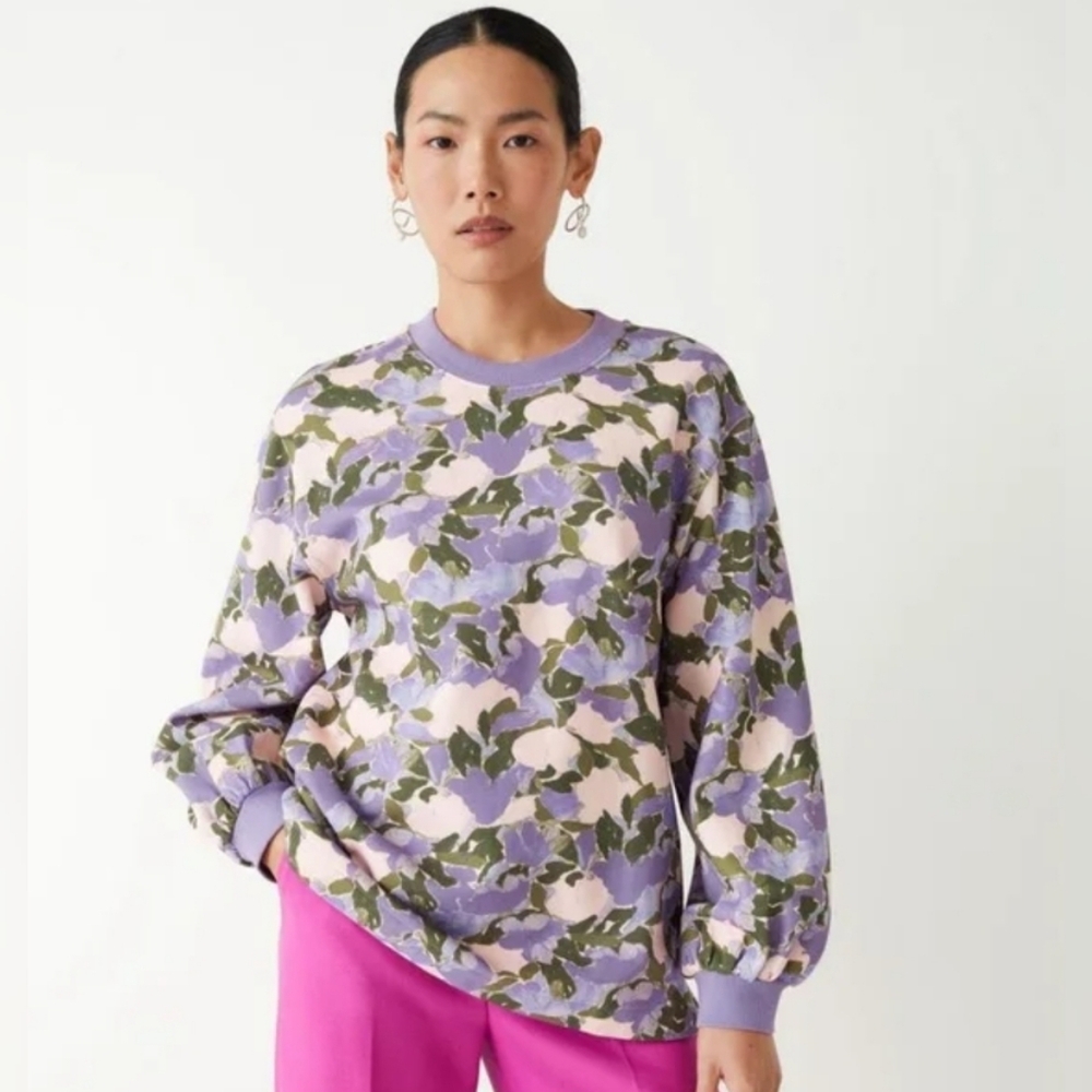 & Other Stories Purple Floral Women's Sweatshirt